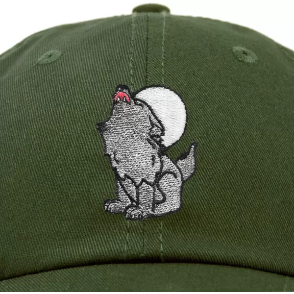 DALIX Howling Wolf Embroidered Baseball Dad Cap