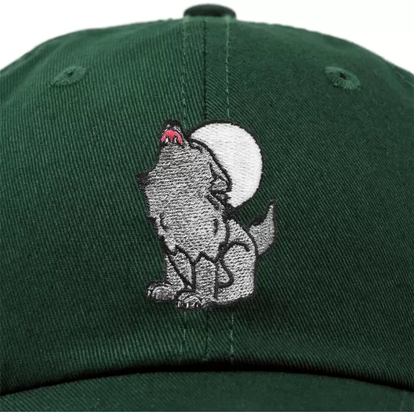 DALIX Howling Wolf Embroidered Baseball Dad Cap