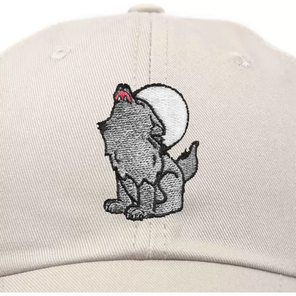 DALIX Howling Wolf Embroidered Baseball Dad Cap