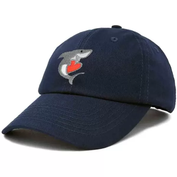 DALIX Huggy Shark Embroidered Dad Cap Cotton Baseball Hat Women