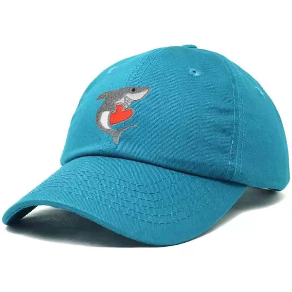 DALIX Huggy Shark Embroidered Dad Cap Cotton Baseball Hat Women