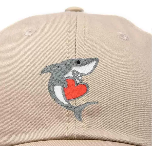 DALIX Huggy Shark Embroidered Dad Cap Cotton Baseball Hat Women