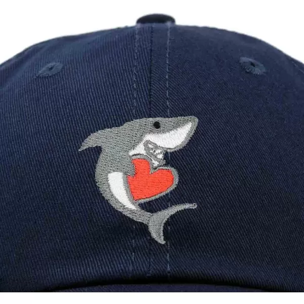 DALIX Huggy Shark Embroidered Dad Cap Cotton Baseball Hat Women