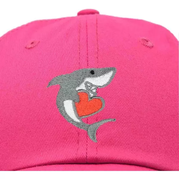 DALIX Huggy Shark Embroidered Dad Cap Cotton Baseball Hat Women