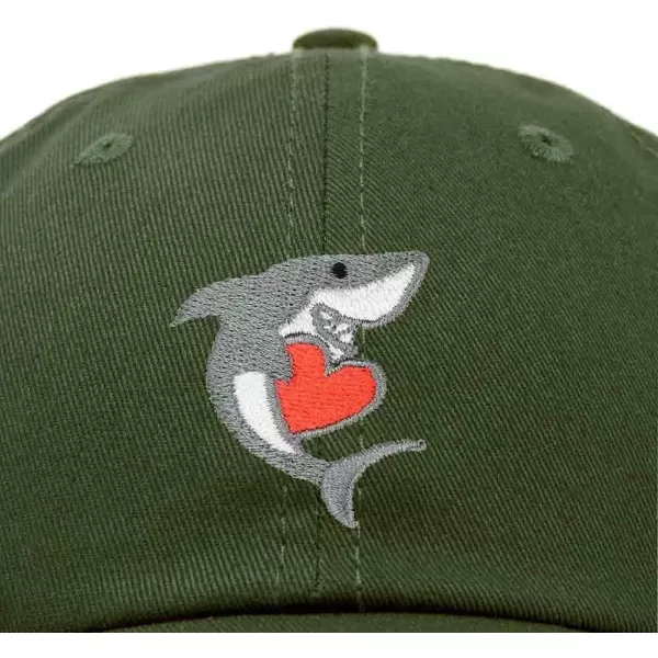 DALIX Huggy Shark Embroidered Dad Cap Cotton Baseball Hat Women