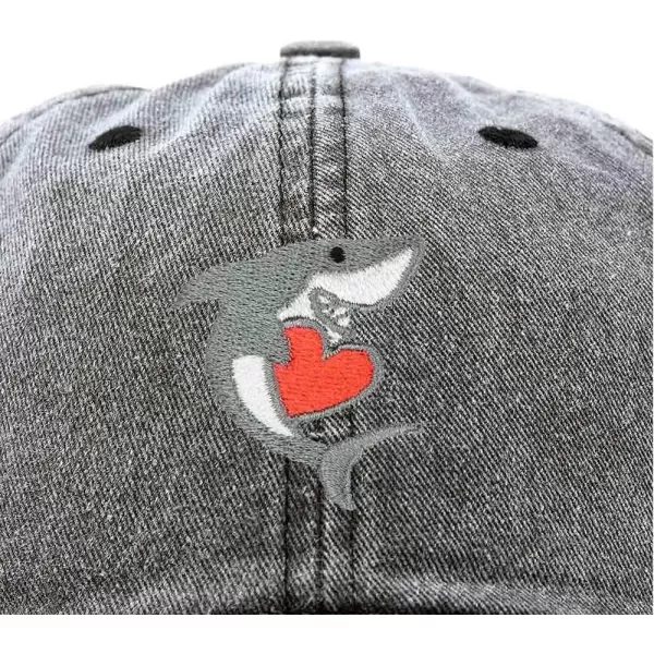 DALIX Huggy Shark Embroidered Dad Cap Cotton Baseball Hat Women
