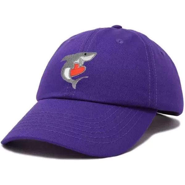 DALIX Huggy Shark Embroidered Dad Cap Cotton Baseball Hat Women