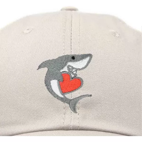 DALIX Huggy Shark Embroidered Dad Cap Cotton Baseball Hat Women