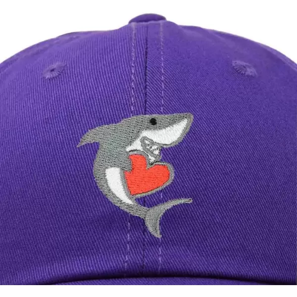 DALIX Huggy Shark Embroidered Dad Cap Cotton Baseball Hat Women