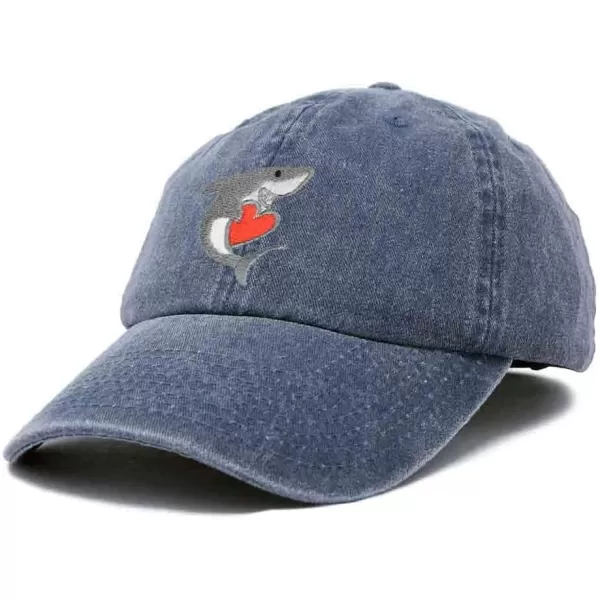 DALIX Huggy Shark Embroidered Dad Cap Cotton Baseball Hat Women
