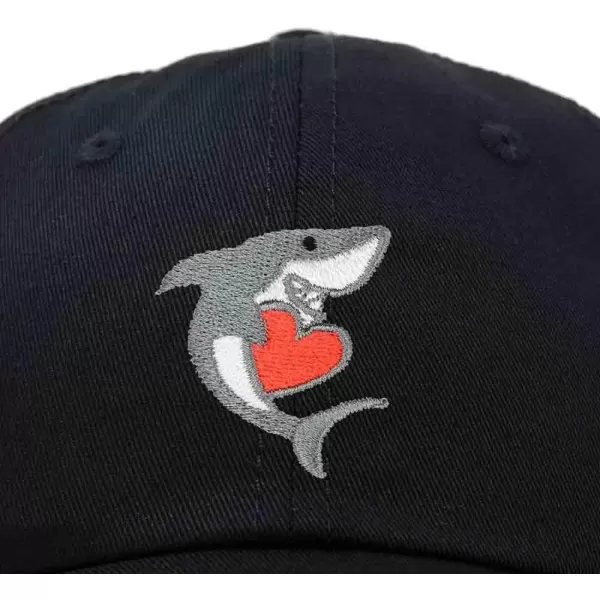 DALIX Huggy Shark Embroidered Dad Cap Cotton Baseball Hat Women
