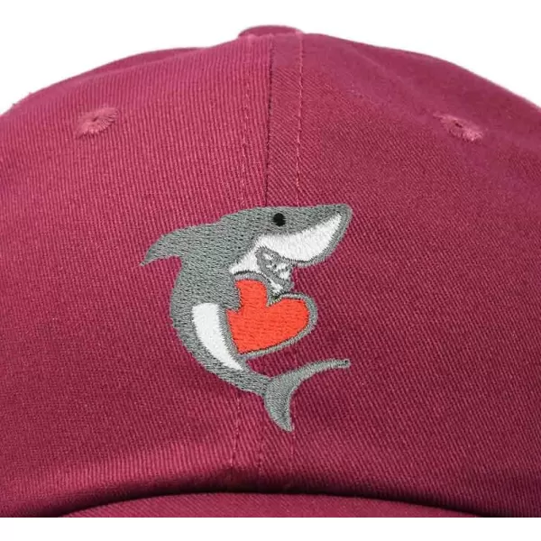 DALIX Huggy Shark Embroidered Dad Cap Cotton Baseball Hat Women
