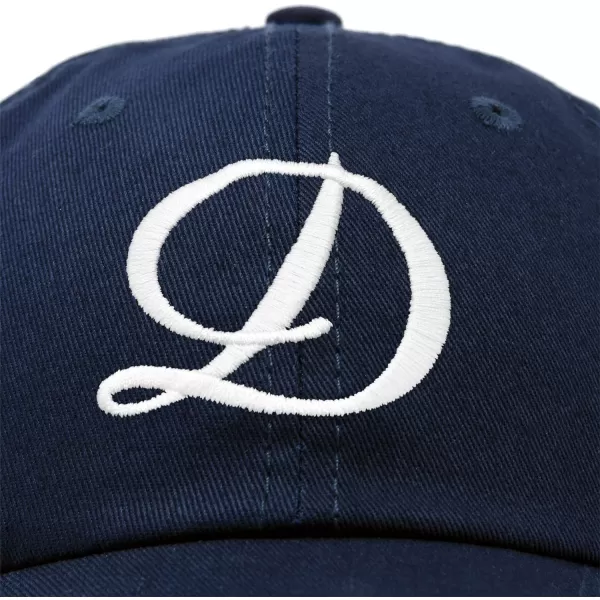DALIX Initial Hat Letter D Womens Baseball Cap Monogram Cursive Embroider