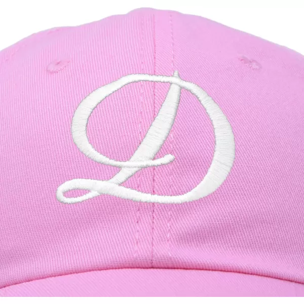 DALIX Initial Hat Letter D Womens Baseball Cap Monogram Cursive Embroider