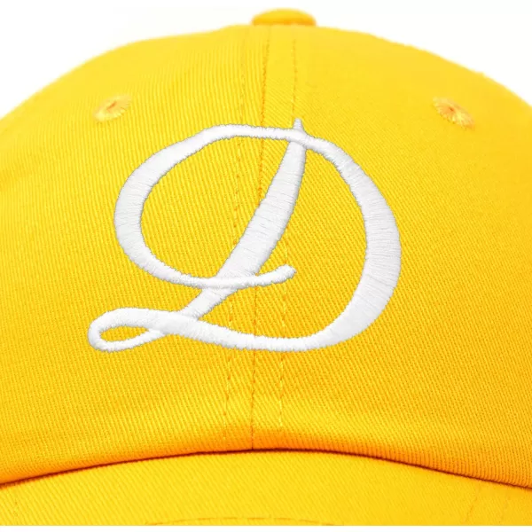 DALIX Initial Hat Letter D Womens Baseball Cap Monogram Cursive Embroider