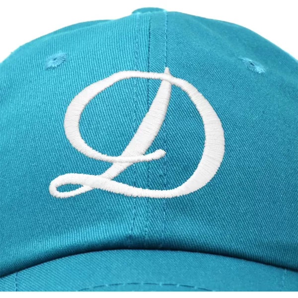 DALIX Initial Hat Letter D Womens Baseball Cap Monogram Cursive Embroider