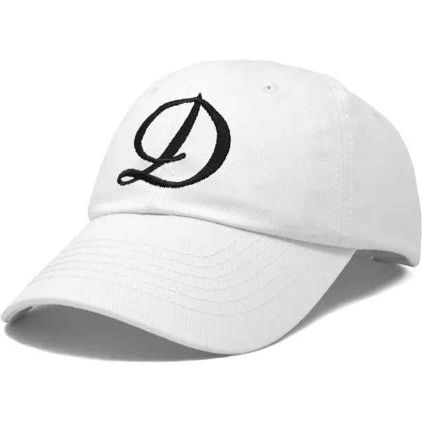 DALIX Initial Hat Letter D Womens Baseball Cap Monogram Cursive Embroider