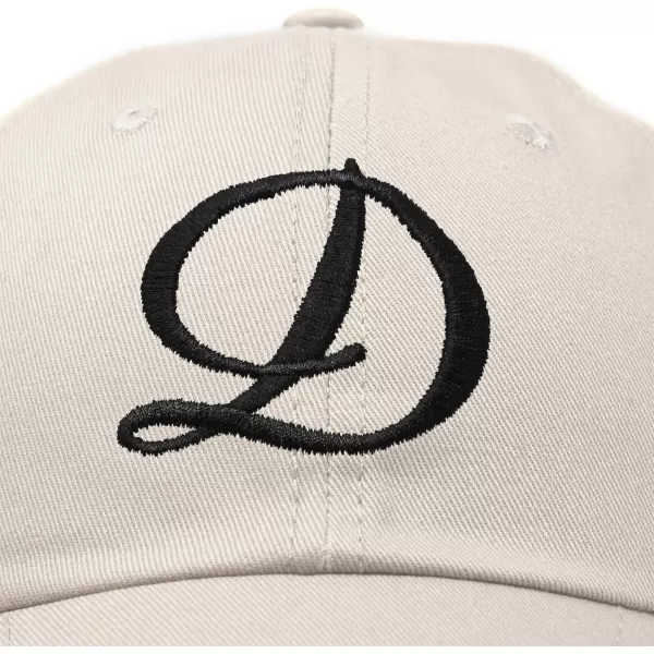DALIX Initial Hat Letter D Womens Baseball Cap Monogram Cursive Embroider