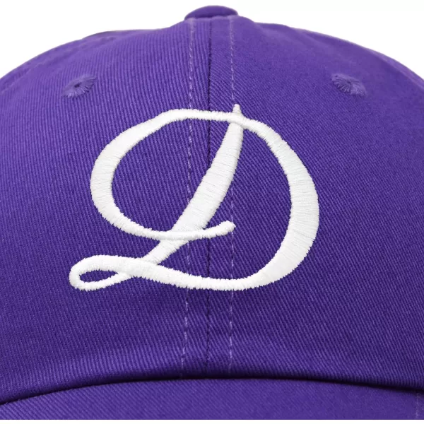 DALIX Initial Hat Letter D Womens Baseball Cap Monogram Cursive Embroider