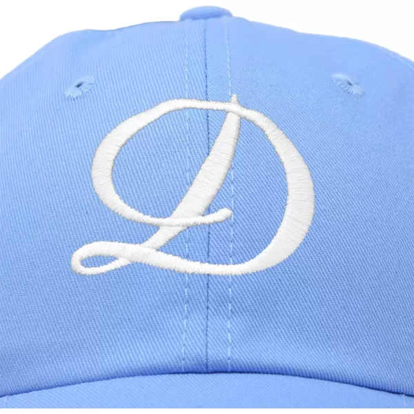 DALIX Initial Hat Letter D Womens Baseball Cap Monogram Cursive Embroider
