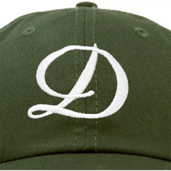 DALIX Initial Hat Letter D Womens Baseball Cap Monogram Cursive Embroider