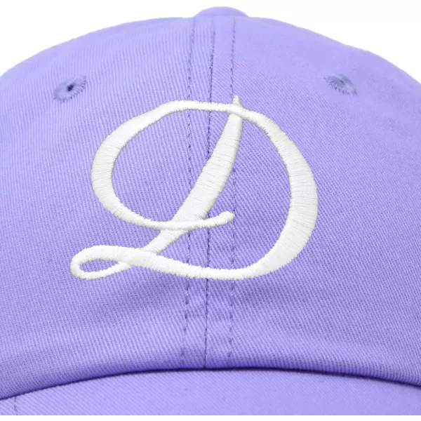 DALIX Initial Hat Letter D Womens Baseball Cap Monogram Cursive Embroider