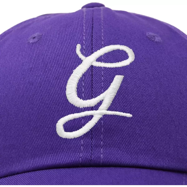 DALIX Initial Hat Letter G Womens Baseball Cap Monogram Cursive Embroider