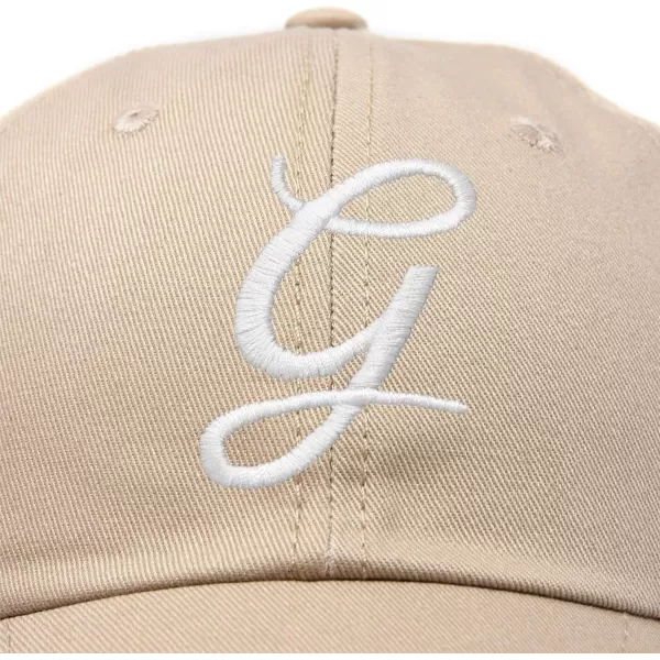 DALIX Initial Hat Letter G Womens Baseball Cap Monogram Cursive Embroider