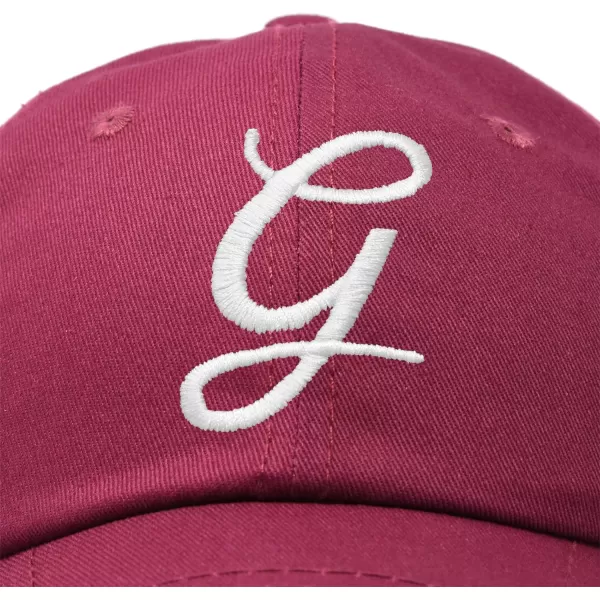 DALIX Initial Hat Letter G Womens Baseball Cap Monogram Cursive Embroider