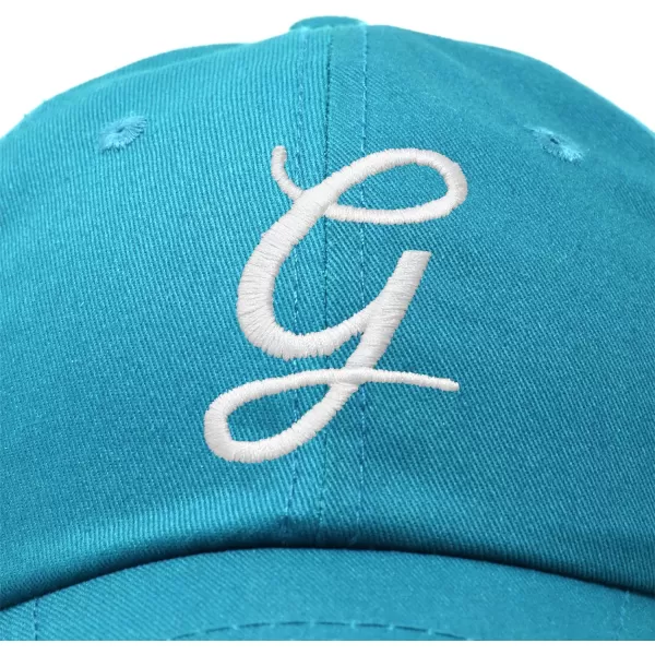 DALIX Initial Hat Letter G Womens Baseball Cap Monogram Cursive Embroider