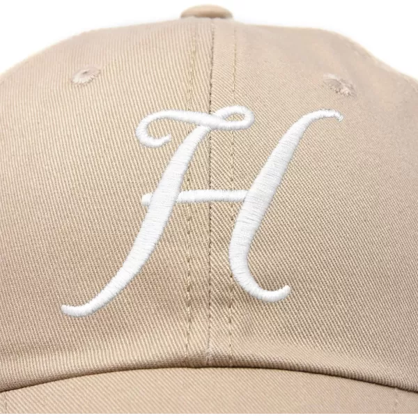 DALIX Initial Hat Letter H Womens Baseball Cap Monogram Cursive Embroider
