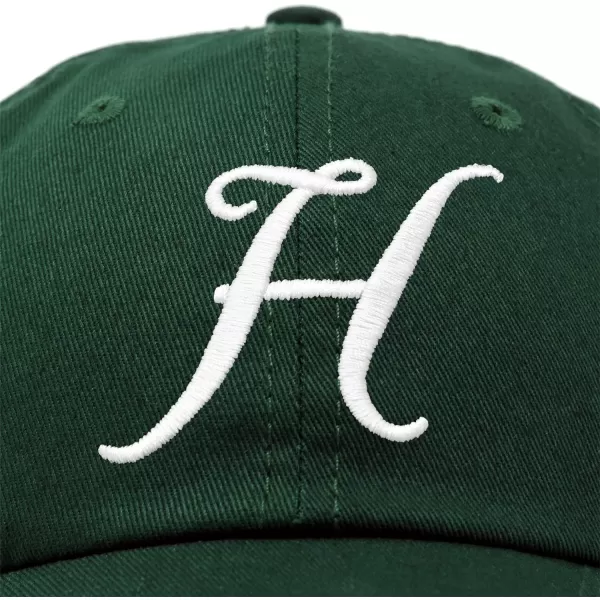 DALIX Initial Hat Letter H Womens Baseball Cap Monogram Cursive Embroider