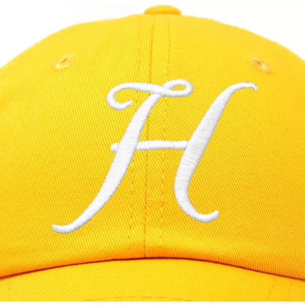DALIX Initial Hat Letter H Womens Baseball Cap Monogram Cursive Embroider