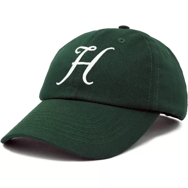 DALIX Initial Hat Letter H Womens Baseball Cap Monogram Cursive Embroider