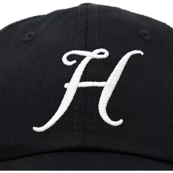 DALIX Initial Hat Letter H Womens Baseball Cap Monogram Cursive Embroider