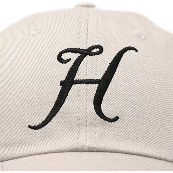 DALIX Initial Hat Letter H Womens Baseball Cap Monogram Cursive Embroider