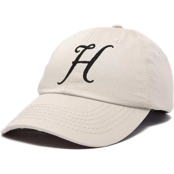DALIX Initial Hat Letter H Womens Baseball Cap Monogram Cursive Embroider