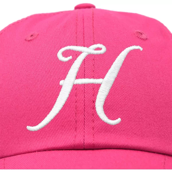 DALIX Initial Hat Letter H Womens Baseball Cap Monogram Cursive Embroider