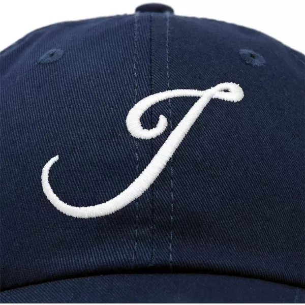 DALIX Initial Hat Letter J Womens Baseball Cap Monogram Cursive Embroider