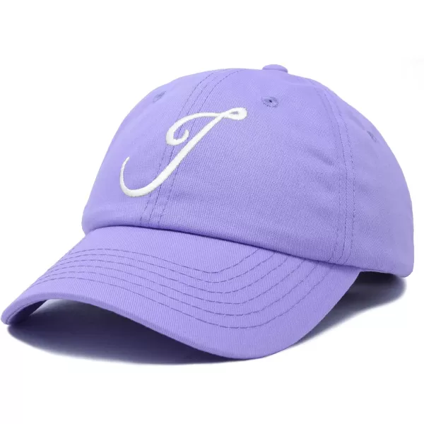 DALIX Initial Hat Letter J Womens Baseball Cap Monogram Cursive Embroider