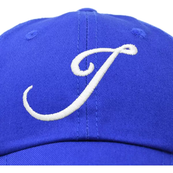 DALIX Initial Hat Letter J Womens Baseball Cap Monogram Cursive Embroider