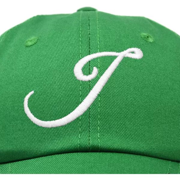 DALIX Initial Hat Letter J Womens Baseball Cap Monogram Cursive Embroider