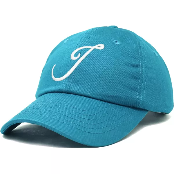 DALIX Initial Hat Letter J Womens Baseball Cap Monogram Cursive Embroider