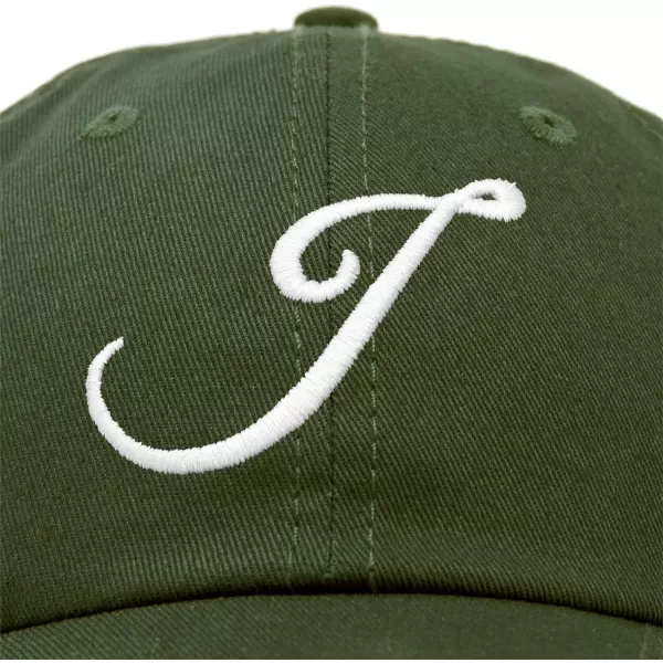DALIX Initial Hat Letter J Womens Baseball Cap Monogram Cursive Embroider