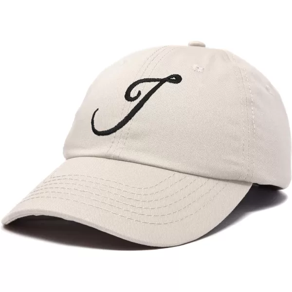 DALIX Initial Hat Letter J Womens Baseball Cap Monogram Cursive Embroider