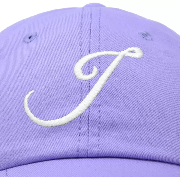 DALIX Initial Hat Letter J Womens Baseball Cap Monogram Cursive Embroider
