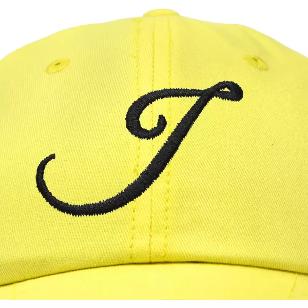 DALIX Initial Hat Letter J Womens Baseball Cap Monogram Cursive Embroider