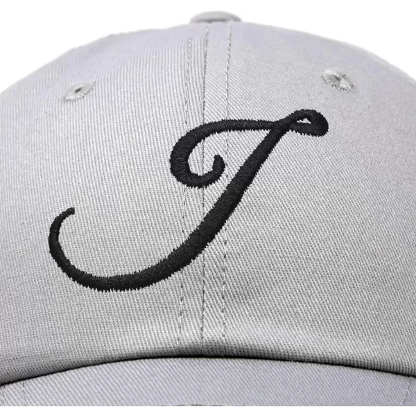 DALIX Initial Hat Letter J Womens Baseball Cap Monogram Cursive Embroider