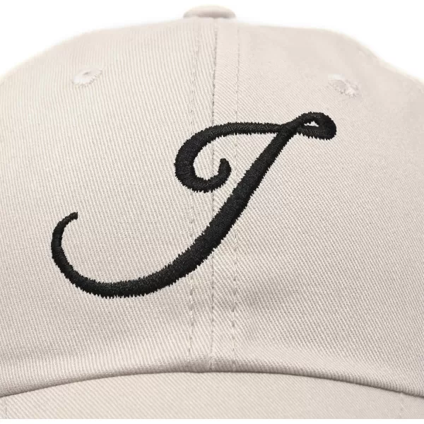 DALIX Initial Hat Letter J Womens Baseball Cap Monogram Cursive Embroider