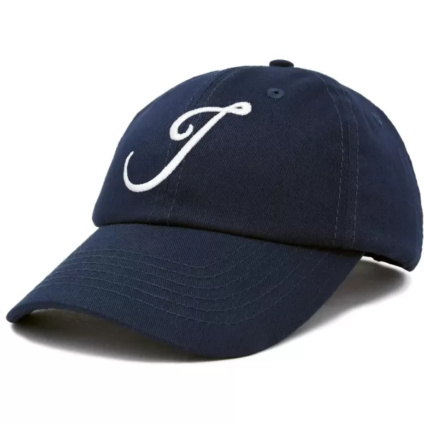 DALIX Initial Hat Letter J Womens Baseball Cap Monogram Cursive Embroider